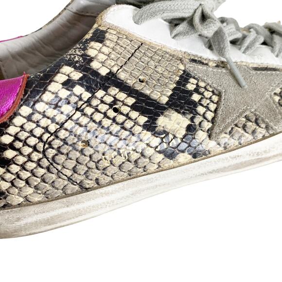 GOLDEN GOOSE Super-Star snake-effect leather sneakers 40 - Picture 7 of 11